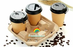 4 Cup Drink Cup Carrier, Cup Holder, Cup Carry Tray Biodegradable Pulp 300 Count