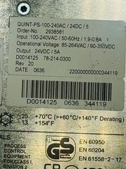 Phoenix Contact Quint Power 100-240V 24VDC 5A QUINT-PS-100-240AC/24DC/5A USED