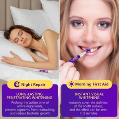 Teeth Whitening Pen 6 Pack, Professional Purple Teeth Whitening Gel for Rapid St