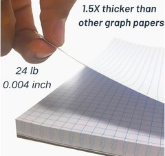 8.5×11 Inch Graph Paper Pad with 4 Squares/Inch – Perfect for Sketching & Math