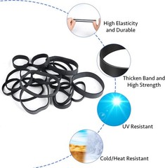 62Pcs Tactical Heavy Duty Elastic Wide Thick UV Heat Cold Resistant Rubber Bands