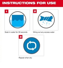 Milwaukee 48-73-4541 Cooling Microfiber Towel UPF 50+ Machine Washable Reusable