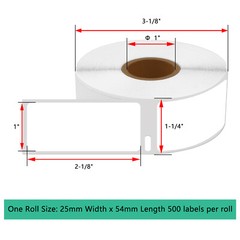 1-50PK 500 Labels Per Roll 1″ x 2-1/8″ for DYMO 30336 LabelWriter 4XL 25mmx54mm