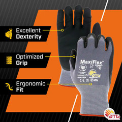 Maxiflex Ultimate Men’S X-Large Gray Nitrile Coated Work Gloves with Touchscreen