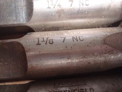 Lot of 9 Vintage Greenfield Taps 3x 1-1/2 6 NC, 3x 1-1/4 7 NC & 3x 1-1/8 7 NC