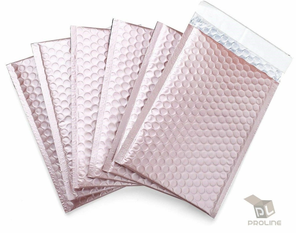 #0 Matte Metallic Rose Gold Poly Bubble Mailers Envelopes 6.5×10 DVD Wide CD