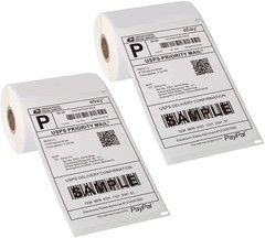 [2 Rolls, 440 Labels] 4”X 6” Postage Thermal Shipping Labels 4X6 Thermal Labels