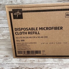 NEW!! MEDLINE DISPOSABLE MICROFIBER CLOTH REFILL 12×12 in QTY: 250