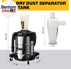 DEWALT Dust Separator with 10 Gallon Stainless Steel Tank, 99.5% Efficiency Cycl