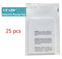 14×20 Clear Suffocation Warning Poly Self Seal Bags -ST ShipMailers
