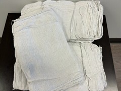 1000 PIECES NEW WHITE INDUSTRIAL SHOP RAGS CLEANING TOWELS 14×14 inches