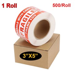 3″x5″ Fragile Handle with Care Thank You Shipping Labels Stickers 500 Per Roll