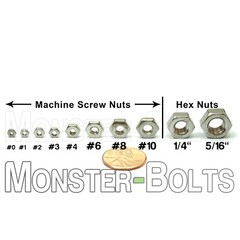 Stainless Steel Hex Machine Screw Nuts 0-80 2-56 3-48 4-40 6-32 8-32 10-24 10-32