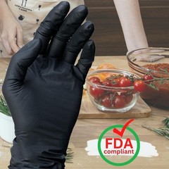 2000 Pieces Finger Textured Black Nitrile Powder Free Gloves XSmall 5 Mil