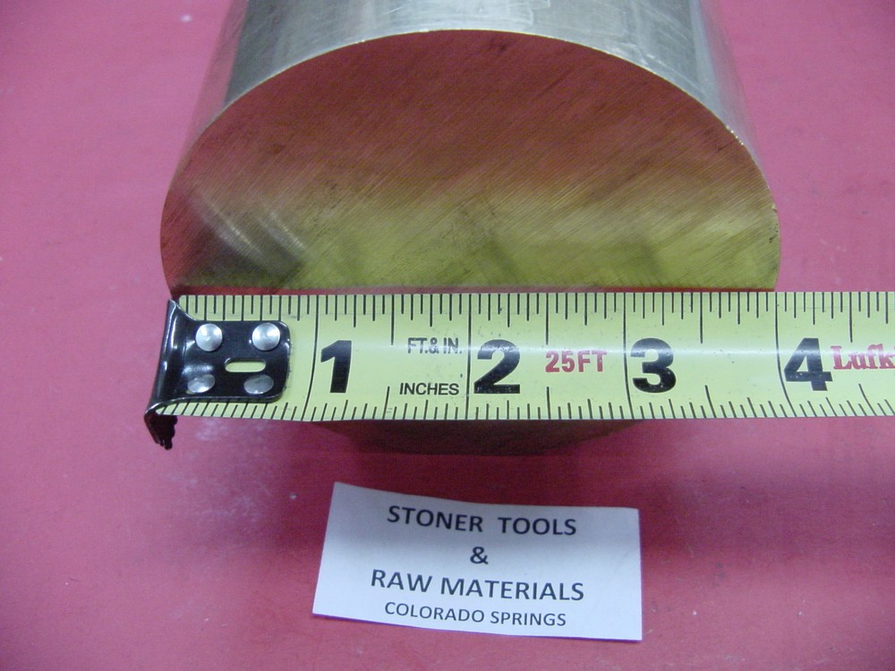 4″ C360 BRASS ROUND ROD 3-1/2″ long Solid H02 Lathe Bar Stock Half Hard 4.00″ OD