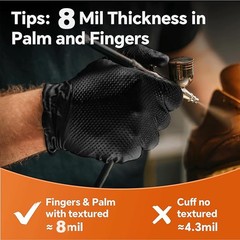 L&XL First Glove Grip Nitrile Disposable Gloves 8 Mil Raised Diamond Texture US