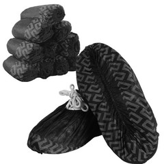 Black 100 Pack Non-Slip Disposable Shoe Covers Premium Boot Protector Booties