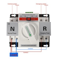 63A 2P 110V Dual Power Automatic Transfer Switch Generator Changeover Switch
