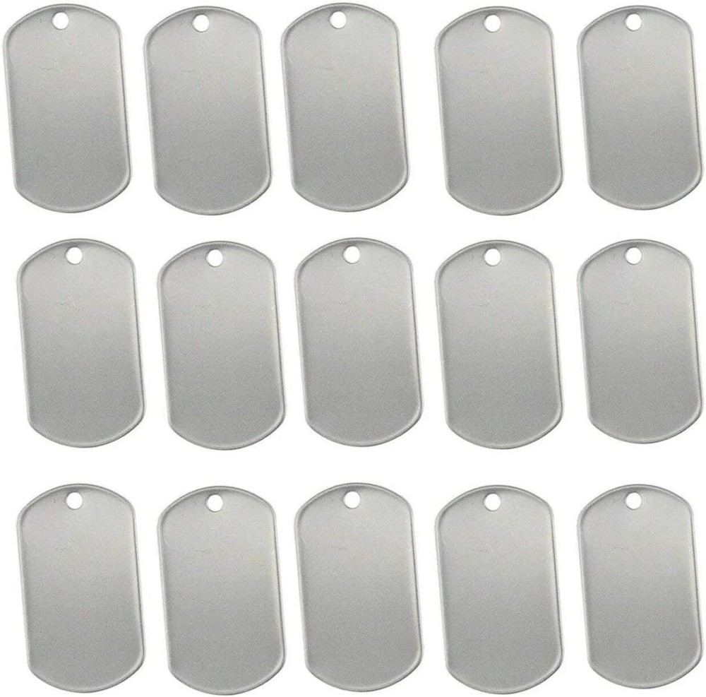 100PCS Blank Bulk Dog Tags for Stamping Engraving Shiny Stainless Steel Milit…