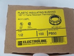 Box Of 100 pcs NEW 1/2″ Insulated Plastic Bushing 105 Flame Retardant