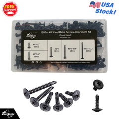 Truss Head Screw Assortment – 160 Pcs #8 Self-Tapping, 410 Stainless Steel