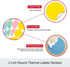 2″ 750 Labels Circle Direct Thermal Stickers Labels Roll Compatible wi