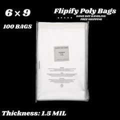 100 6×9 1.5 Mil Bags Self Seal Resealable Clear Poly Plastic Opp Bag Lip & Tape