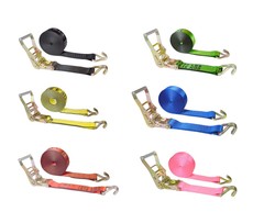 USA Heavy Duty 2″ x 40′ 50′ 60′ Ratchet Strap J Hook Flatbed Truck Farm Tie Down
