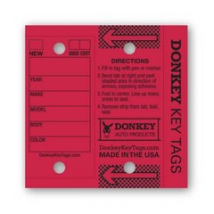 Car Dealer Key Tags (Laminated Self-Protecting) (250 Tags w/ Metal Rings)