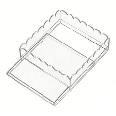 Clear Acrylic Tray for Insert Needlepoint Rectangle Scalloped Acrylic Tray NEW