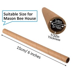 Mason Bee House Nesting Paper Cardboard Tubes Refill Inserts Beekeepers 120PK