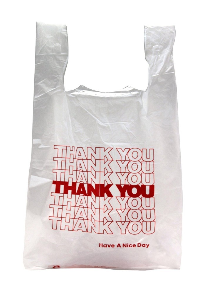 NEW 100 CT… PLASTIC SHOPPING BAGS T-SHIRT GROCERY WHITE LARGE 22 X 11.5 X 6.5