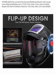 Yes Welder True Color Flip Up Design Auto Darken Welding Helmet/MaskDigital lens