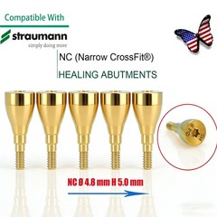 US 5Pc Fit Straumann Titanium NC Healing Abutment & Closure Cover Cap ITI BL/BLT