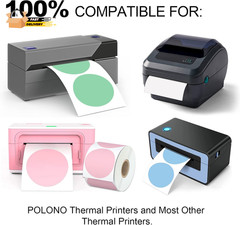 2″ 750 Labels Circle Direct Thermal Stickers Labels Roll Compatible Wi