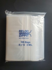 1.5×1.5 to 20×20 Clear Reloc Zippit Lock Seal Top Reclosable Zip-lock Bags 2Mil
