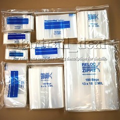 500 Reloc Zippit Assorted 10×10″ 10×13″ 12×15″ 13×15 13×18 2Mil Clear Zipper Bag