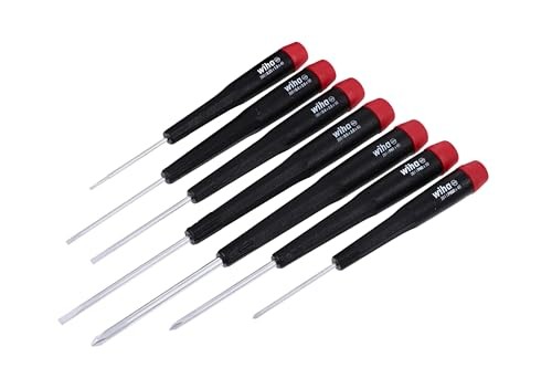Wiha 26197 Precision Screwdriver Set, 7-Piece Mini Slotted & Phillips