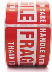 500 Per Roll 2×3 FRAGILE HANDLE WITH CARE Stickers, Easy Peel and Apply