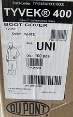 Box of 100 pcs DuPont Tyvek 400 Boot Cover TY454SWH00010000 White Universal Size