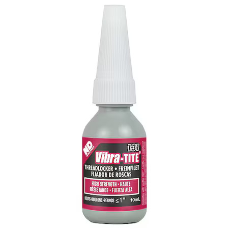 Vibra-Tite 13110 Threadlocker, Vibra-Tite 131, Red, High Strength, Liquid, 10