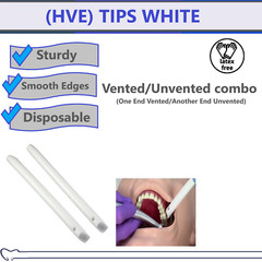 Dental Disposable HVE Suction Tips, 25-1000/Bx Vented High-Volume Evacuation Tip