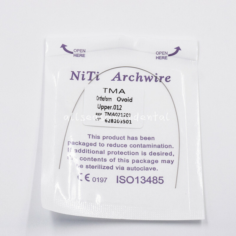 Dental Orthodontic TMA Beta Arch Wire Ti-Mo Alloy Round Ovoid/Natural 012-020
