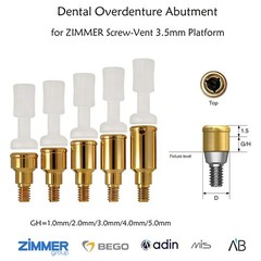 Dental Zest Locator Attachment Abutment for Zimmer ZimVie 3.5mm Implant platform