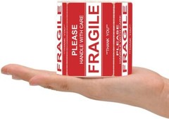 10000 Fragile Stickers 2×3 Handle with Care Thank You Mail Labels 500/Roll