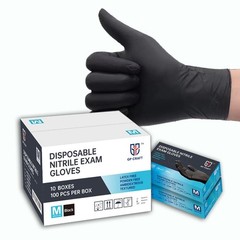100 Pack Heavy Duty Black 6Mil Nitrile Disposable Gloves Latex-Free Powder-Free