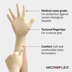 Microflex 10-754 Daily Disposable Latex Gloves for Cleaning, Food Prep, First…