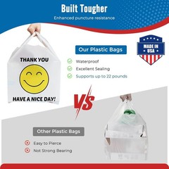 2000 Thank you T-Shirt Bags 1/6 12″ x 6.5″ x 21″, Plastic Grocery Shopping Bags
