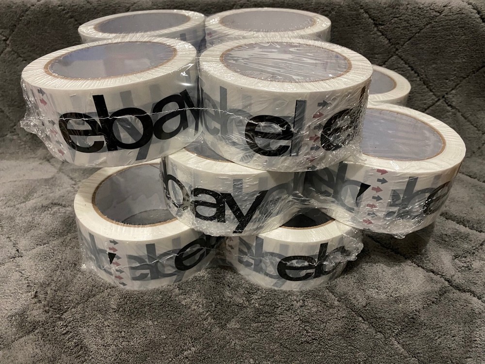 EBay Branded Packaging Shipping Tape (1) Roll 2″ x 75 Yards Clear Black