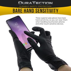 Dura-Gold HD Black Nitrile Disposable Gloves, Box of 100, Size Large, 6 Mil